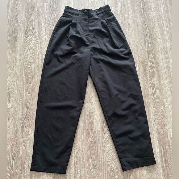 Lulus Posh Company Black Pleated High-waisted Trouser Pants - Size XS - Picture 3 of 8